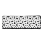 Grey Animal Paw Pattern Print Long Kitchen Mat