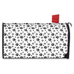 Grey Animal Paw Pattern Print Mailbox Cover