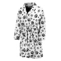 Grey Animal Paw Pattern Print Men's Bathrobe