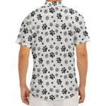 Grey Animal Paw Pattern Print Men's Deep V-Neck Shirt