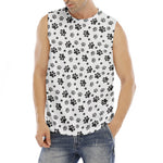 Grey Animal Paw Pattern Print Men's Fitness Tank Top