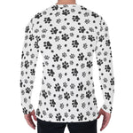 Grey Animal Paw Pattern Print Men's Long Sleeve T-Shirt