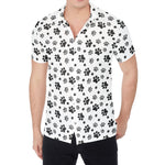 Grey Animal Paw Pattern Print Men's Shirt