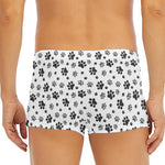 Grey Animal Paw Pattern Print Men's Short Boxer Briefs