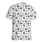 Grey Animal Paw Pattern Print Men's Sports T-Shirt