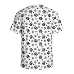 Grey Animal Paw Pattern Print Men's Sports T-Shirt
