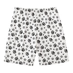 Grey Animal Paw Pattern Print Men's Swim Trunks