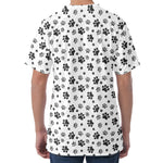 Grey Animal Paw Pattern Print Men's Velvet T-Shirt