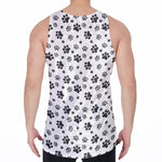 Grey Animal Paw Pattern Print Men's Velvet Tank Top