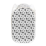 Grey Animal Paw Pattern Print Mesh Laundry Hamper
