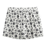 Grey Animal Paw Pattern Print Mesh Shorts