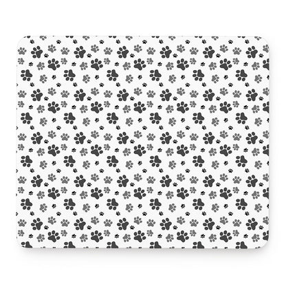 Grey Animal Paw Pattern Print Mouse Pad