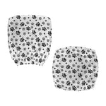 Grey Animal Paw Pattern Print Office Chair Cover