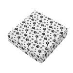 Grey Animal Paw Pattern Print Outdoor Seat Cushion Cover