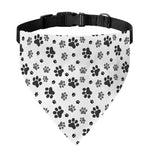 Grey Animal Paw Pattern Print Over The Collar Dog Bandana