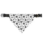 Grey Animal Paw Pattern Print Over The Collar Dog Bandana