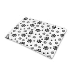 Grey Animal Paw Pattern Print Pet Cooling Mat Cover