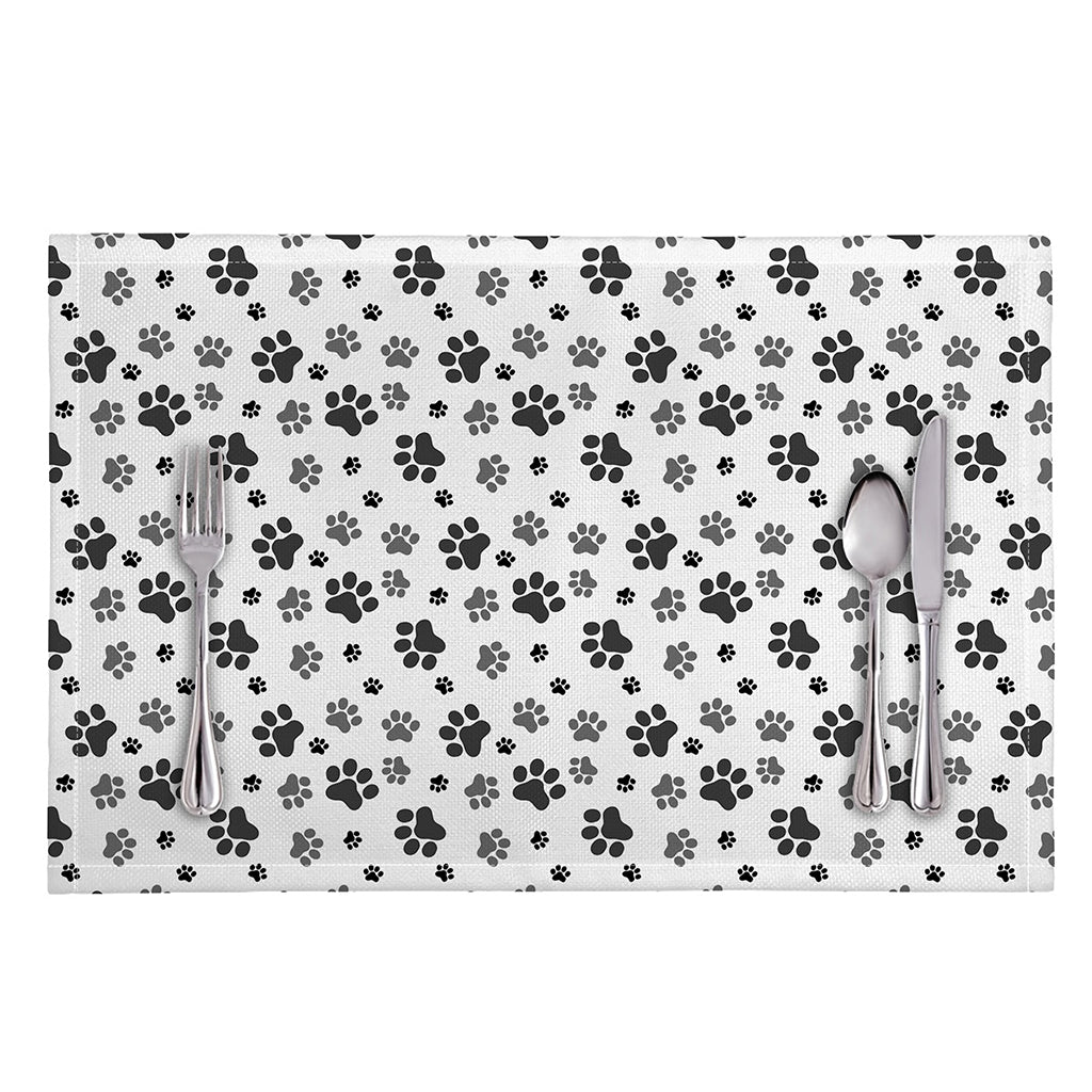 Grey Animal Paw Pattern Print Placemat