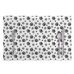 Grey Animal Paw Pattern Print Placemat