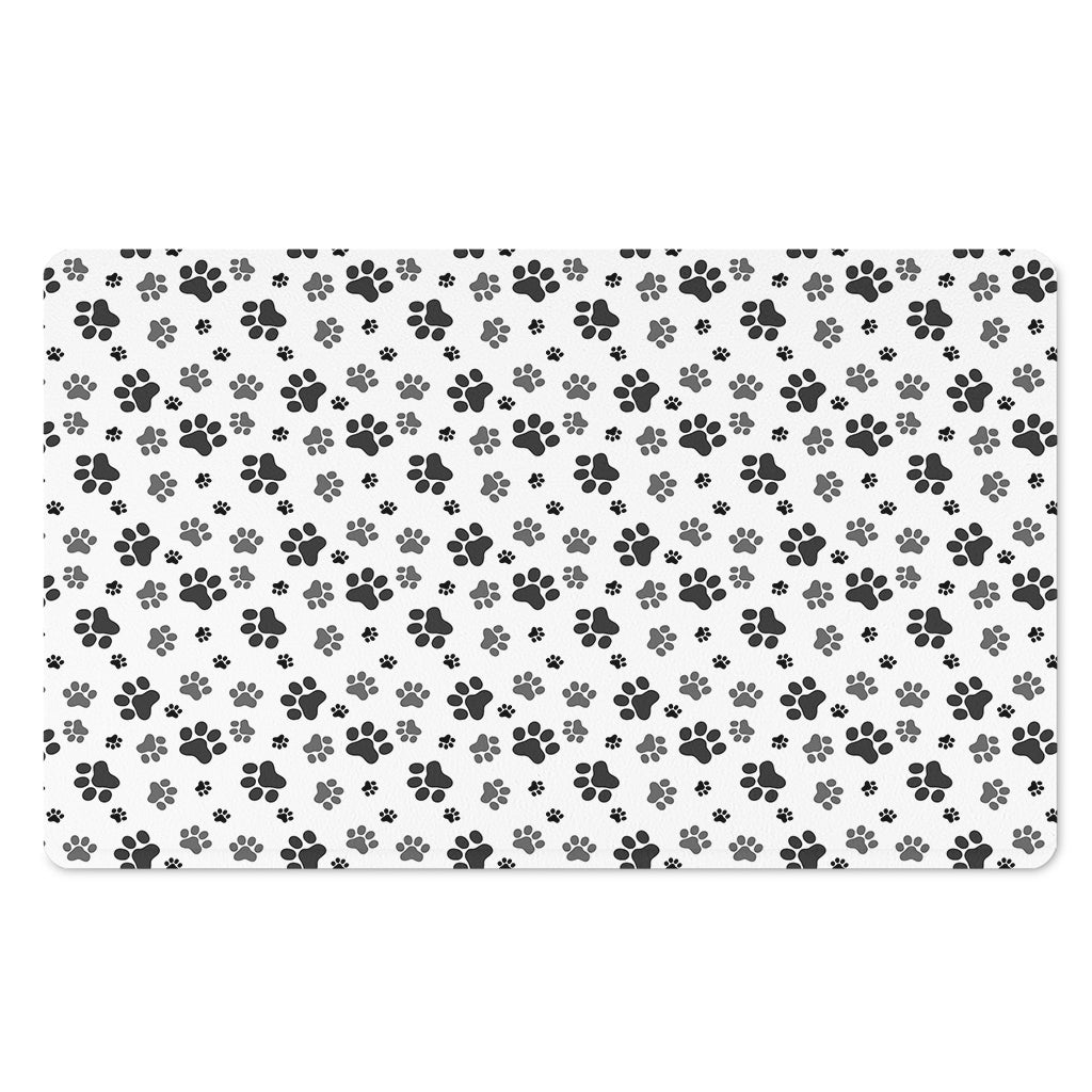 Grey Animal Paw Pattern Print Polyester Doormat