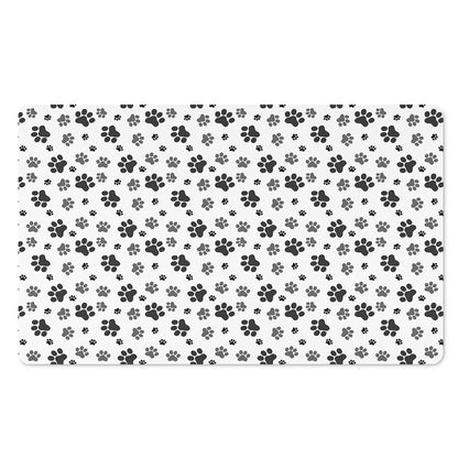 Grey Animal Paw Pattern Print Polyester Doormat