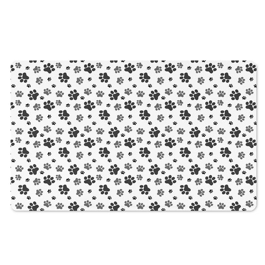 Grey Animal Paw Pattern Print Polyester Doormat