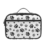 Grey Animal Paw Pattern Print Portable Lunch Bag