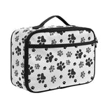 Grey Animal Paw Pattern Print Portable Lunch Bag