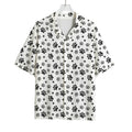 Grey Animal Paw Pattern Print Rayon Hawaiian Shirt