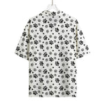 Grey Animal Paw Pattern Print Rayon Hawaiian Shirt