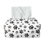 Grey Animal Paw Pattern Print Rectangle Tissue Box Cover
