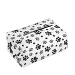Grey Animal Paw Pattern Print Rectangle Tissue Box Cover