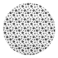 Grey Animal Paw Pattern Print Round Blanket