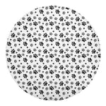 Grey Animal Paw Pattern Print Round Blanket