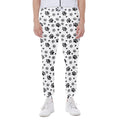Grey Animal Paw Pattern Print Joggers