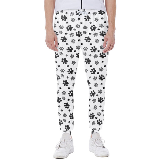 Grey Animal Paw Pattern Print Scuba Joggers
