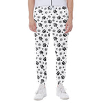 Grey Animal Paw Pattern Print Scuba Joggers