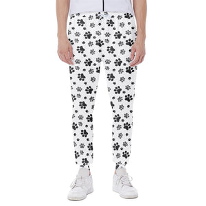 Grey Animal Paw Pattern Print Scuba Joggers