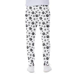 Grey Animal Paw Pattern Print Scuba Joggers