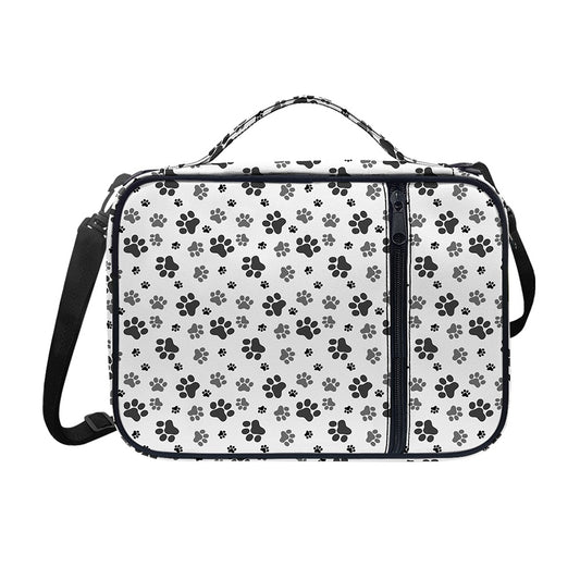 Grey Animal Paw Pattern Print Shoulder Strap Bible Bag
