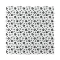 Grey Animal Paw Pattern Print Silk Bandana