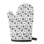 Grey Animal Paw Pattern Print Single Oven Mitt