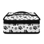 Grey Animal Paw Pattern Print Small Lunch Bag