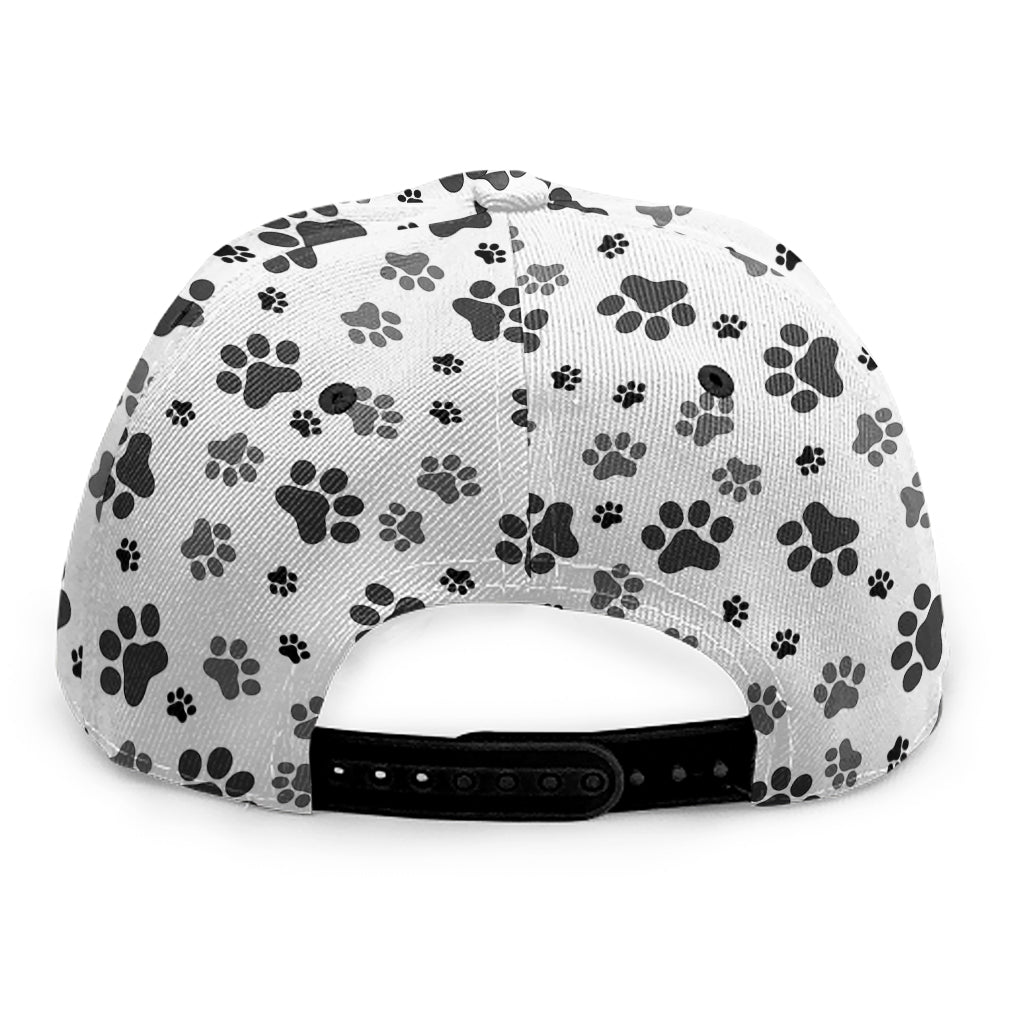 Grey Animal Paw Pattern Print Snapback Cap