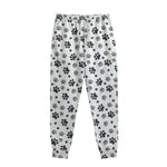 Grey Animal Paw Pattern Print Sweatpants