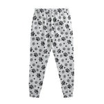Grey Animal Paw Pattern Print Sweatpants