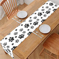 Grey Animal Paw Pattern Print Table Runner