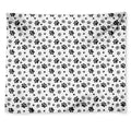 Grey Animal Paw Pattern Print Tapestry