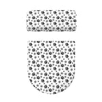 Grey Animal Paw Pattern Print Toilet Lid And Tank Cover Set