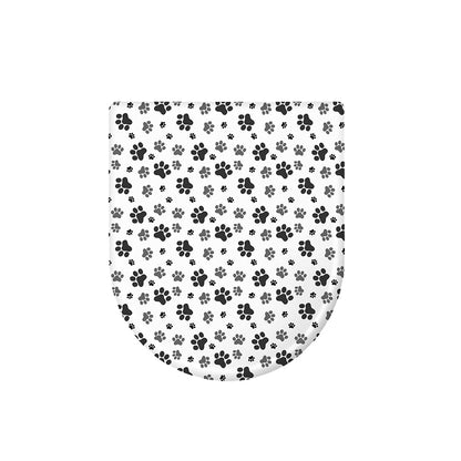 Grey Animal Paw Pattern Print Toilet Lid Cover